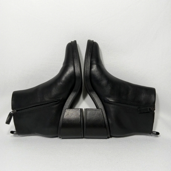 FRANCO SARTO Womens Dalden Black Leather Chunky Heel Ankle Boot Size 9.5 - Picture 9 of 12